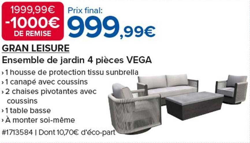 Ensemble de jardin 4 pièces VEGA