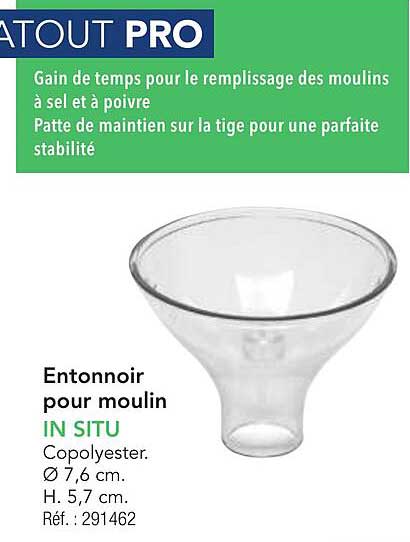 Entonnoir pour moulin IN SITU