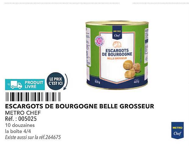 ESCARGOTS DE BOURGOGNE BELLE GROSSEUR