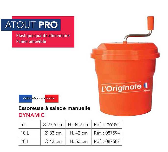 Essoreuse à salade manuelle DYNAMIC