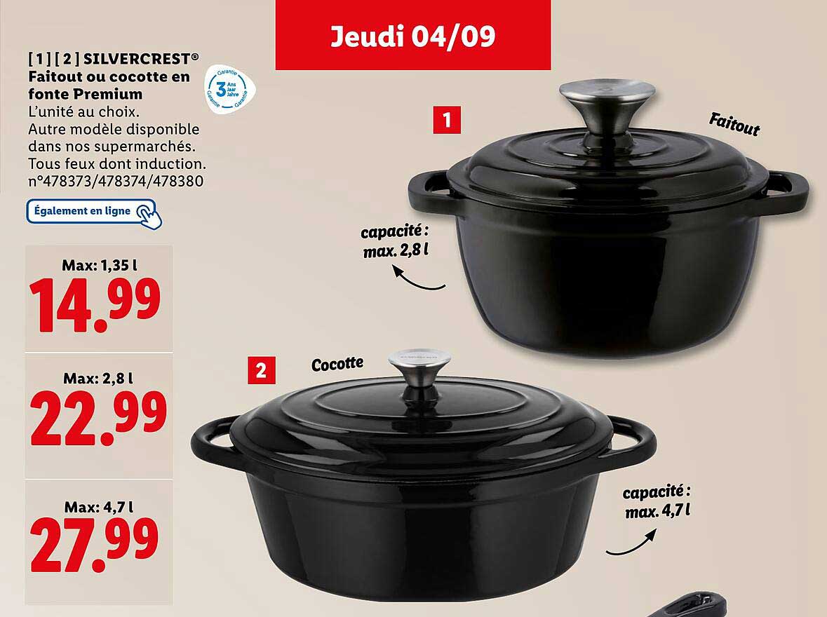 Faitout ou cocotte en fonte Premium