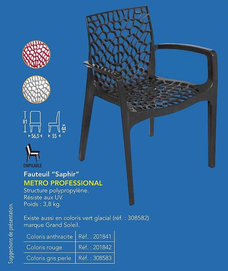 Fauteuil "Saphir" METRO PROFESSIONAL