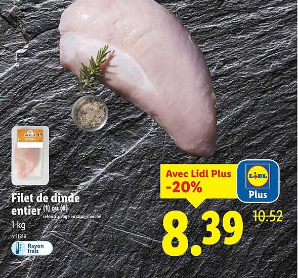 Filet de dinde entier (1 kg)