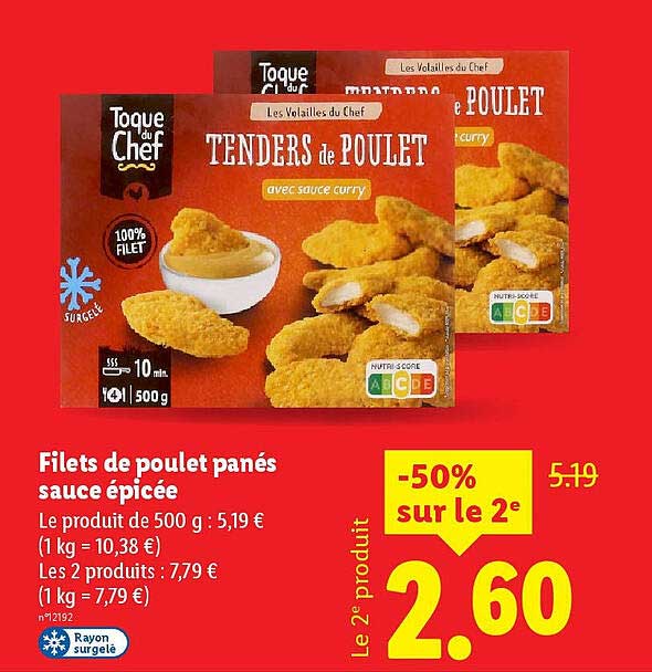 Filets de poulet panés sauce épicée