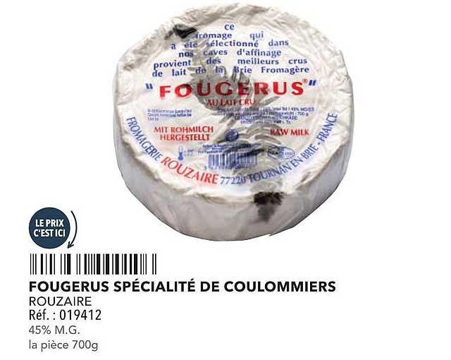 FOUGERUS SPÉCIALITÉ DE COULOMMIERS
