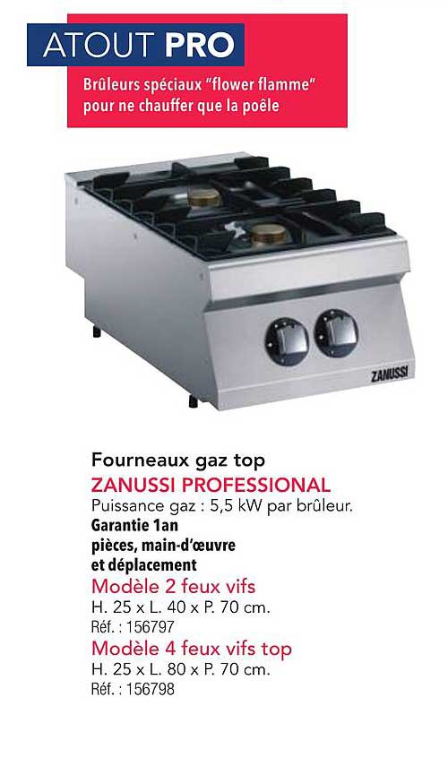 Fourneaux gaz top ZANUSSI PROFESSIONAL