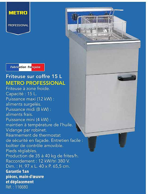 Friteuse sur coffre 15 L METRO PROFESSIONAL