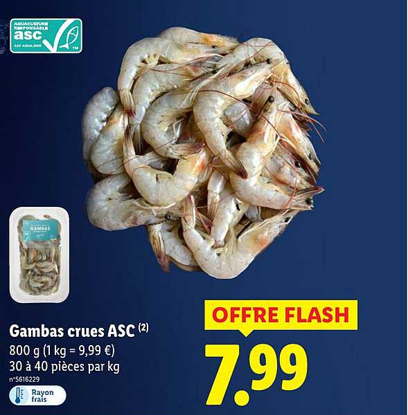 Gambas crues ASC