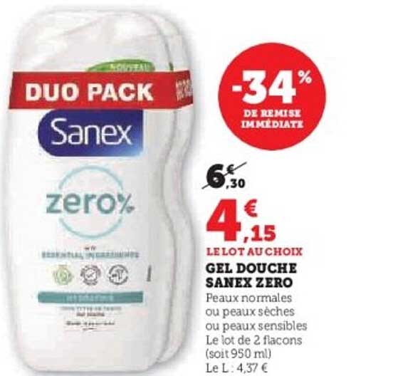 GEL DOUCHE SANEX ZERO