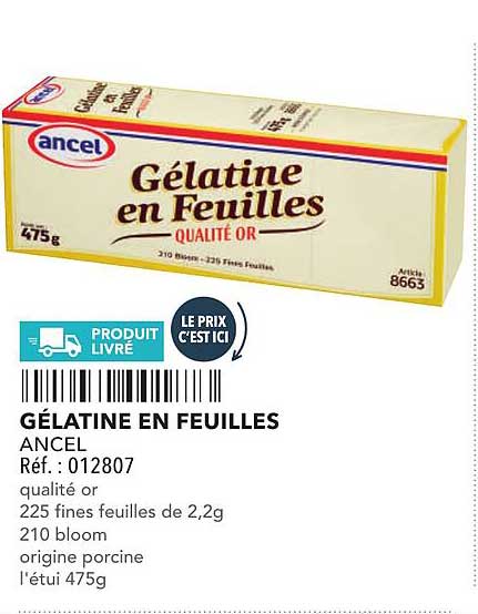 GÉLATINE EN FEUILLES