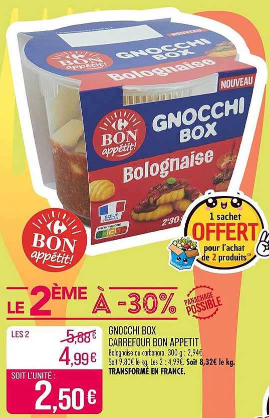Gnocchi Box Bolognaise - 1 sachet offert pour l'achat de 2 produits