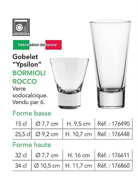 Gobelet "Ypsilon" Bormioli Rocco