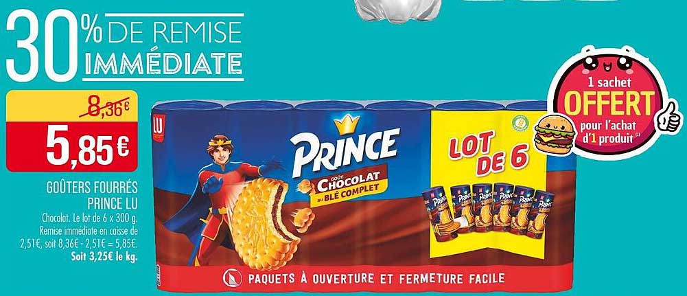 Goûters fourrés Prince Lu - Lot de 6