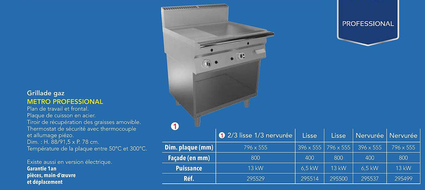 Grillade gaz METRO PROFESSIONAL