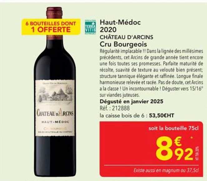 Haut-Médoc 2020 CHÂTEAU D'ARCINS Cru Bourgeois