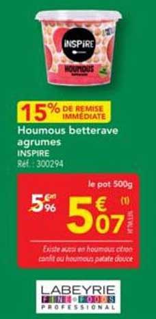 Houmous betterave agrumes