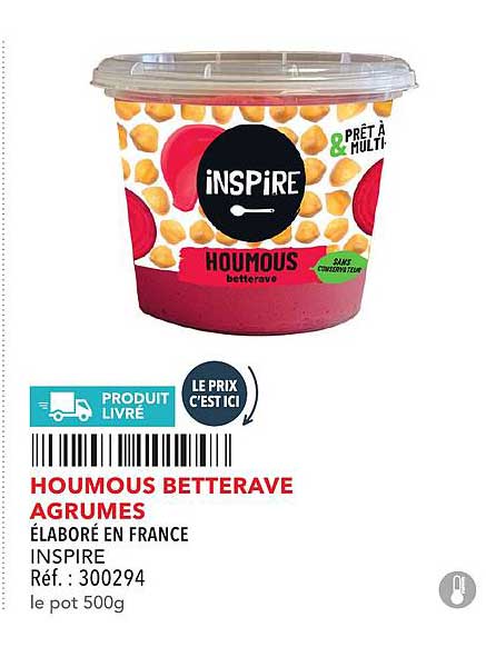 HOUMOUS BETTERAVE AGRUMES