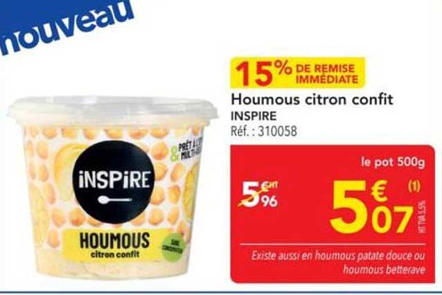 Houmous citron confit