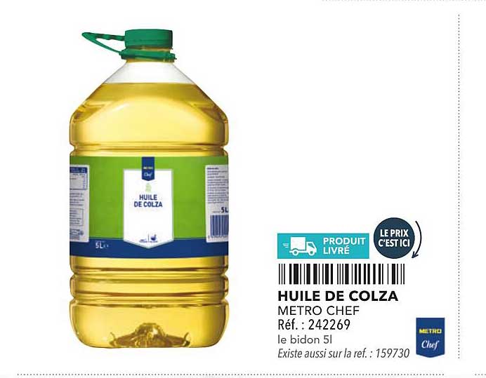 HUILE DE COLZA METRO CHEF