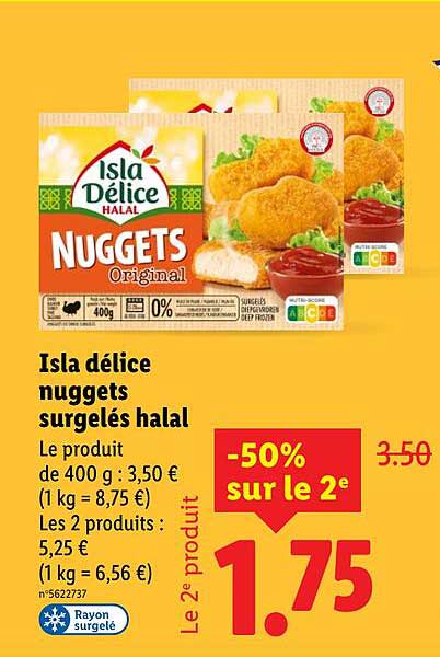 Isla délice nuggets surgelés halal