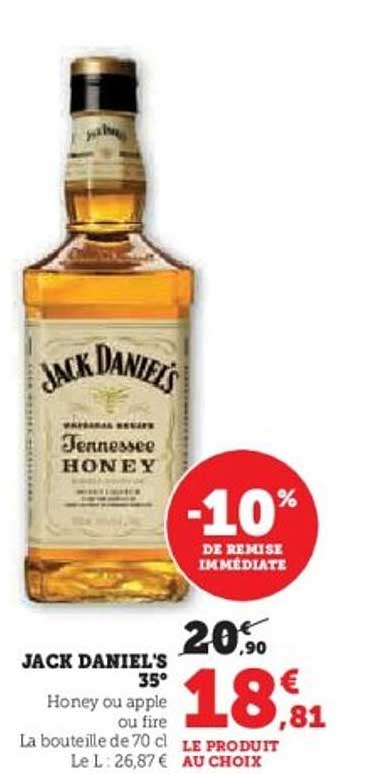 JACK DANIEL'S 35° Honey ou apple ou fire