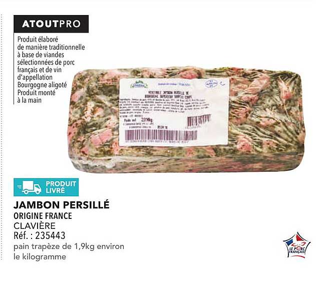 JAMBON PERSILLÉ ORIGINE FRANCE CLAVIÈRE