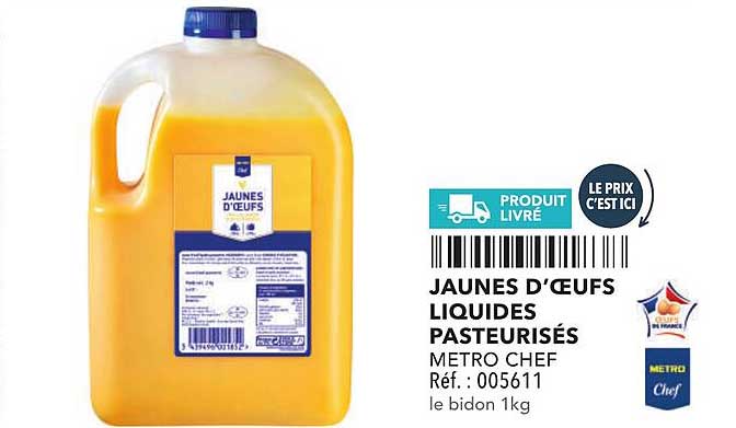 JAUNES D'ŒUFS LIQUIDES PASTEURISÉS
