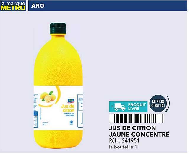 JUS DE CITRON JAUNE CONCENTRÉ