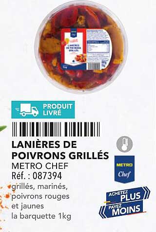 Lanières de poivrons grillés - METRO CHEF