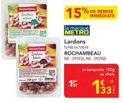 Lardons fumés ou nature ROCHAMBEAU