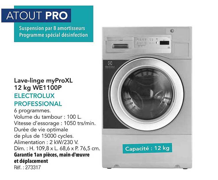 Lave-linge myProXL 12 kg WE1100P ELECTROLUX PROFESSIONAL