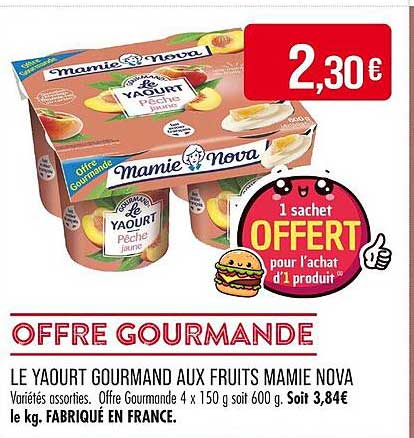 LE YAOURT GOURMAND AUX FRUITS MAMIE NOVA