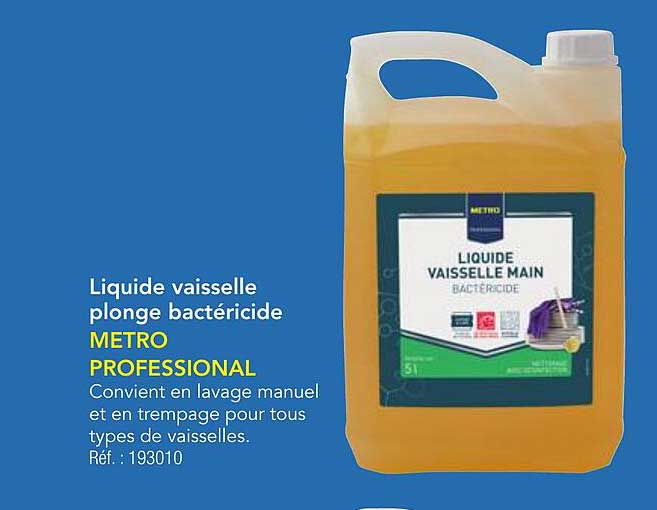 Liquide vaisselle plonge bactéricide METRO PROFESSIONAL