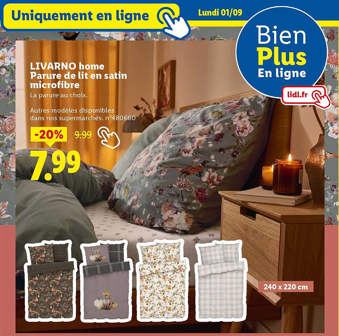 LIVARNO home Parure de lit en satin microfibre