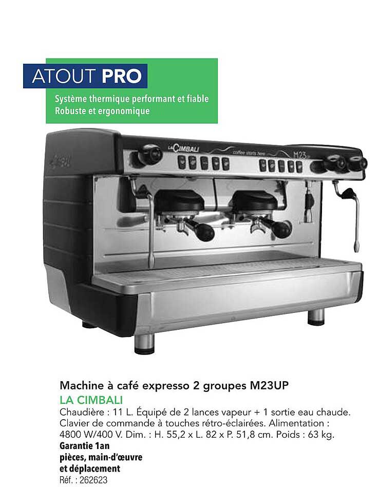 Machine à café expresso 2 groupes M23UP LA CIMBALI