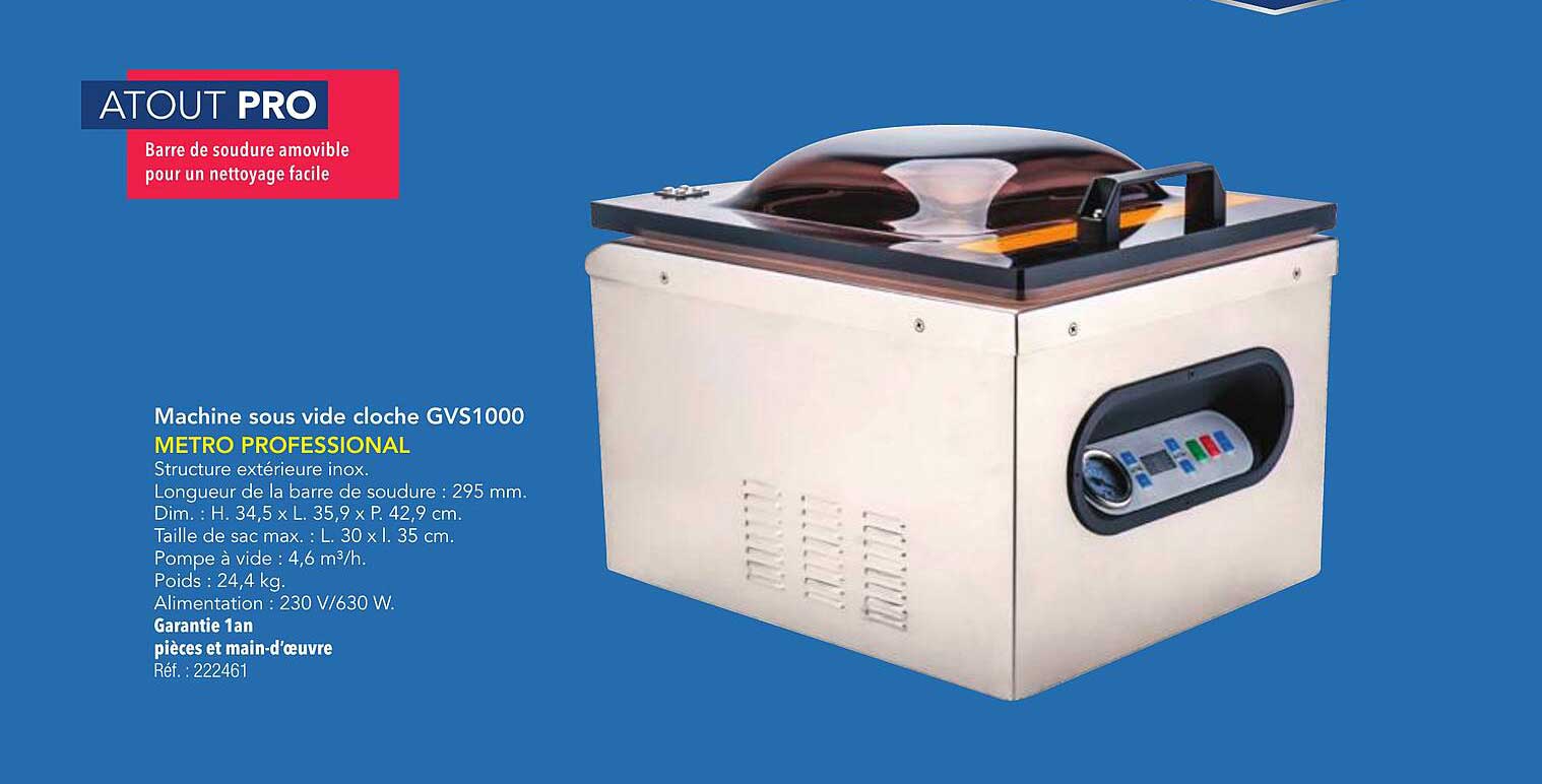 Machine sous vide cloche GVS1000 METRO PROFESSIONAL