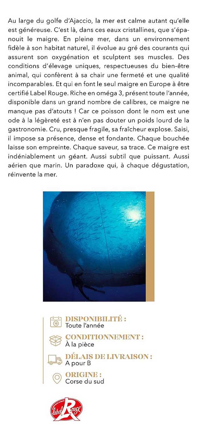 Maigre Label Rouge de Corse du Sud