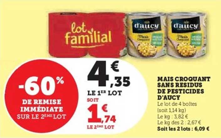 Mais croquant sans résidus de pesticides d’aucy