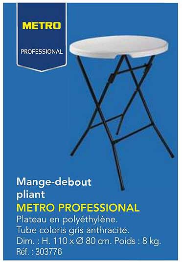 Mange-debout pliant METRO PROFESSIONAL