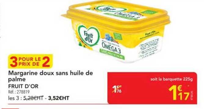 Margarine doux sans huile de palme