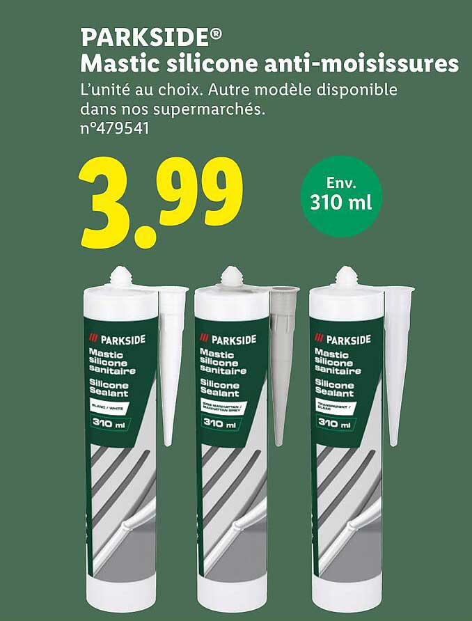 Mastic silicone anti-moississures PARKSIDE