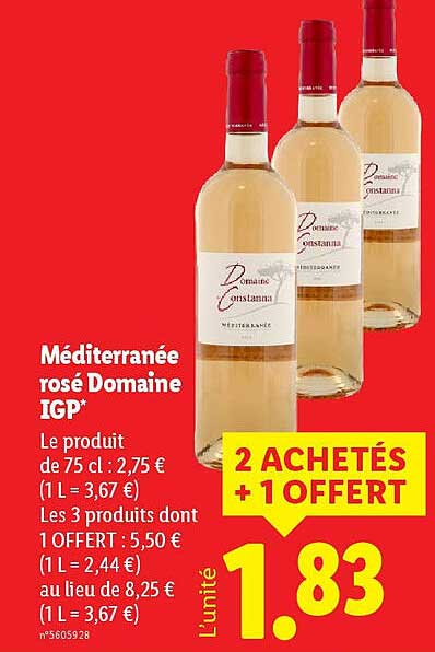 Méditerrannée rosé Domaine IGP*