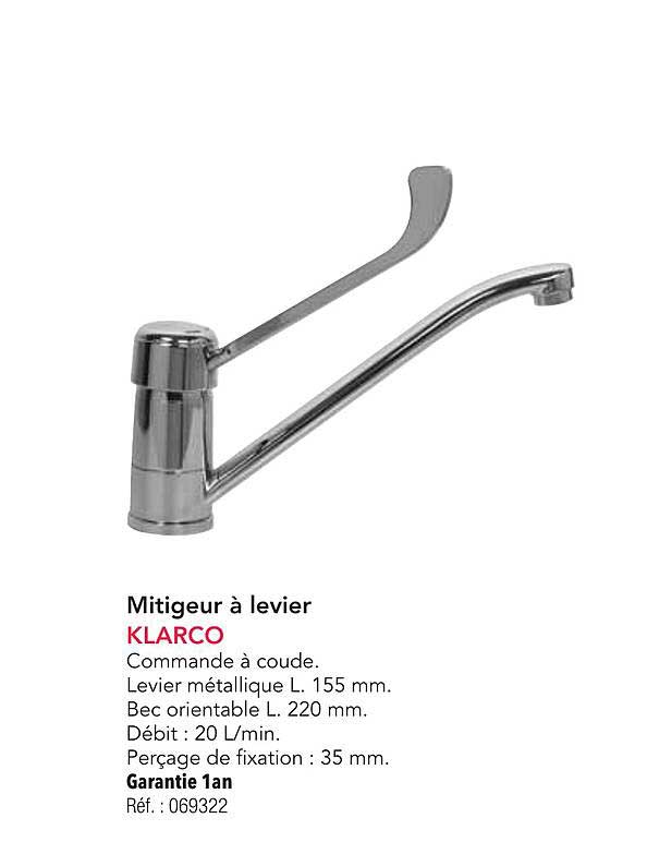Mitigeur à levier KLARCO