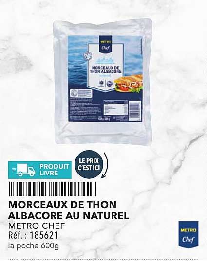Morceaux de thon albacore au naturel