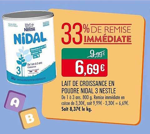 NIDAL 3 NESTLE - LAIT DE CROISSANCE EN POUDRE