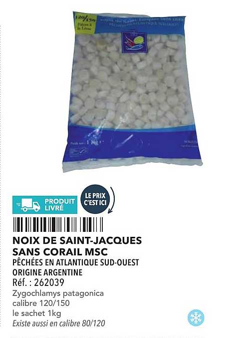 NOIX DE SAINT-JACQUES SANS CORAIL MSC