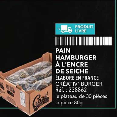 PAIN HAMBURGER À L'ENCRE DE SEICHE