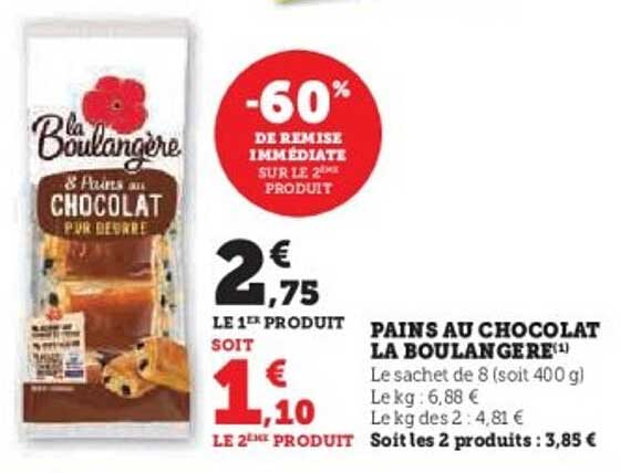 PAINS AU CHOCOLAT LA BOULANGÈRE