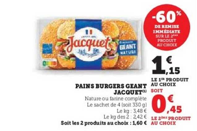 PAINS BURGERS GEANT JACQUET