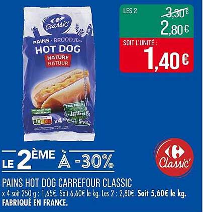 PAINS HOT DOG CARREFOUR CLASSIC